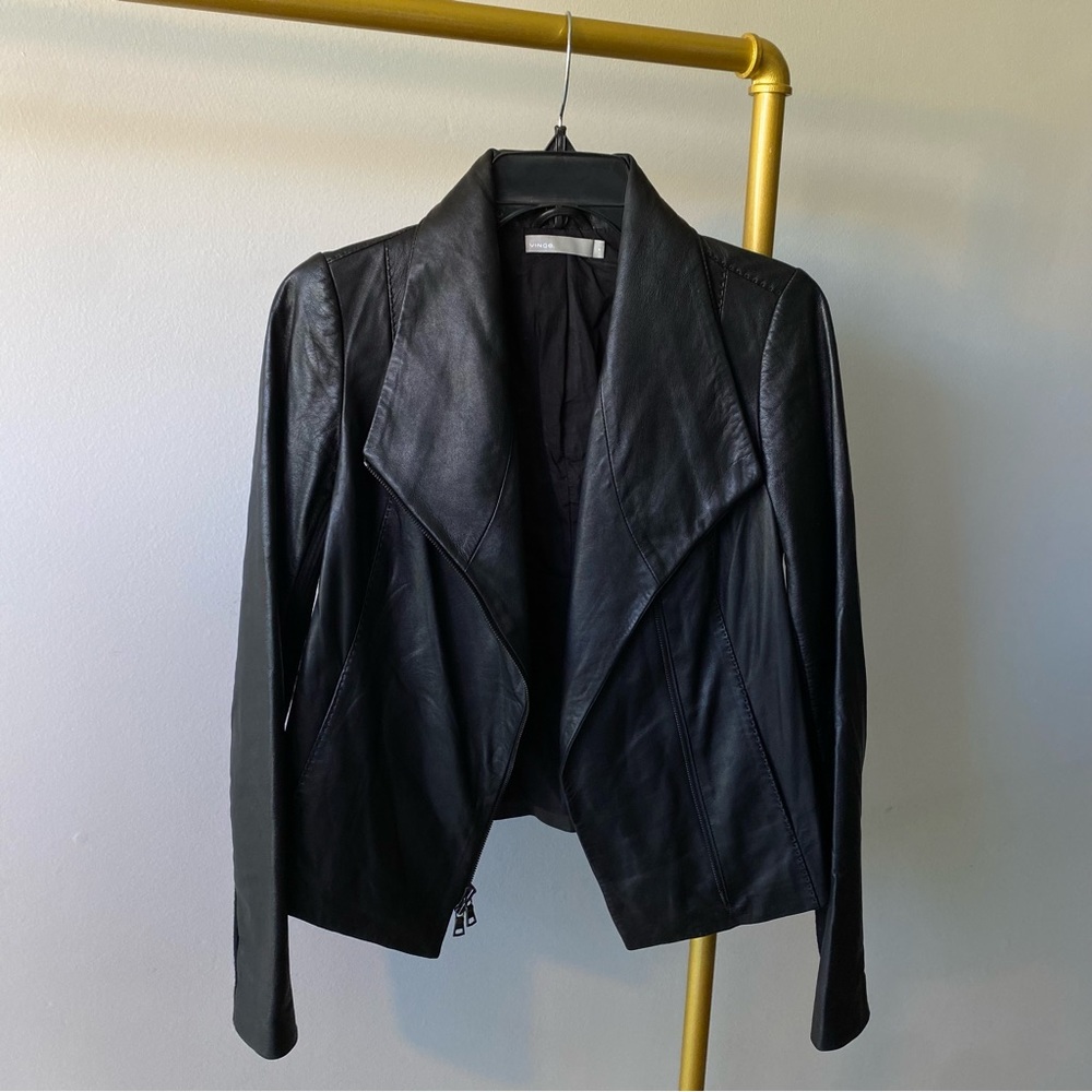 Vince Leather Scuba Jacket Size Small #Lux-O